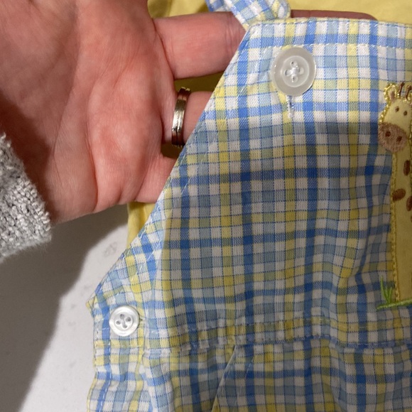 Starting Out boys 12 month plaid overalls and yellow polo w/ 2 buttons EUC - Picture 12 of 12
